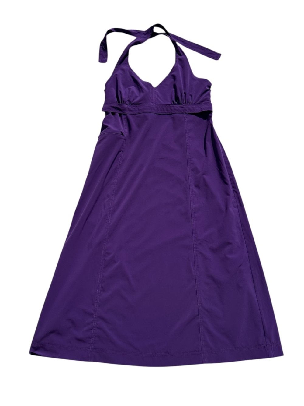 Athleta Pack Everywhere Halter Dress Purple 14T Tall Midi Travel Minimalist